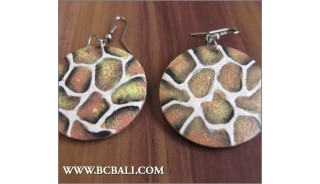 Accessories Earrings Woods Circle Painted